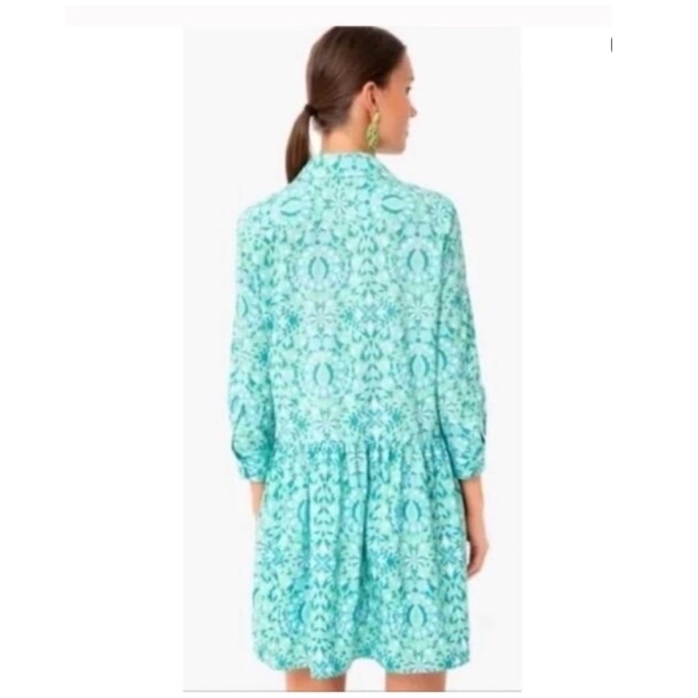 Tuckernuck Teal Floral Long Sleeve Dress - Picture 2 of 7